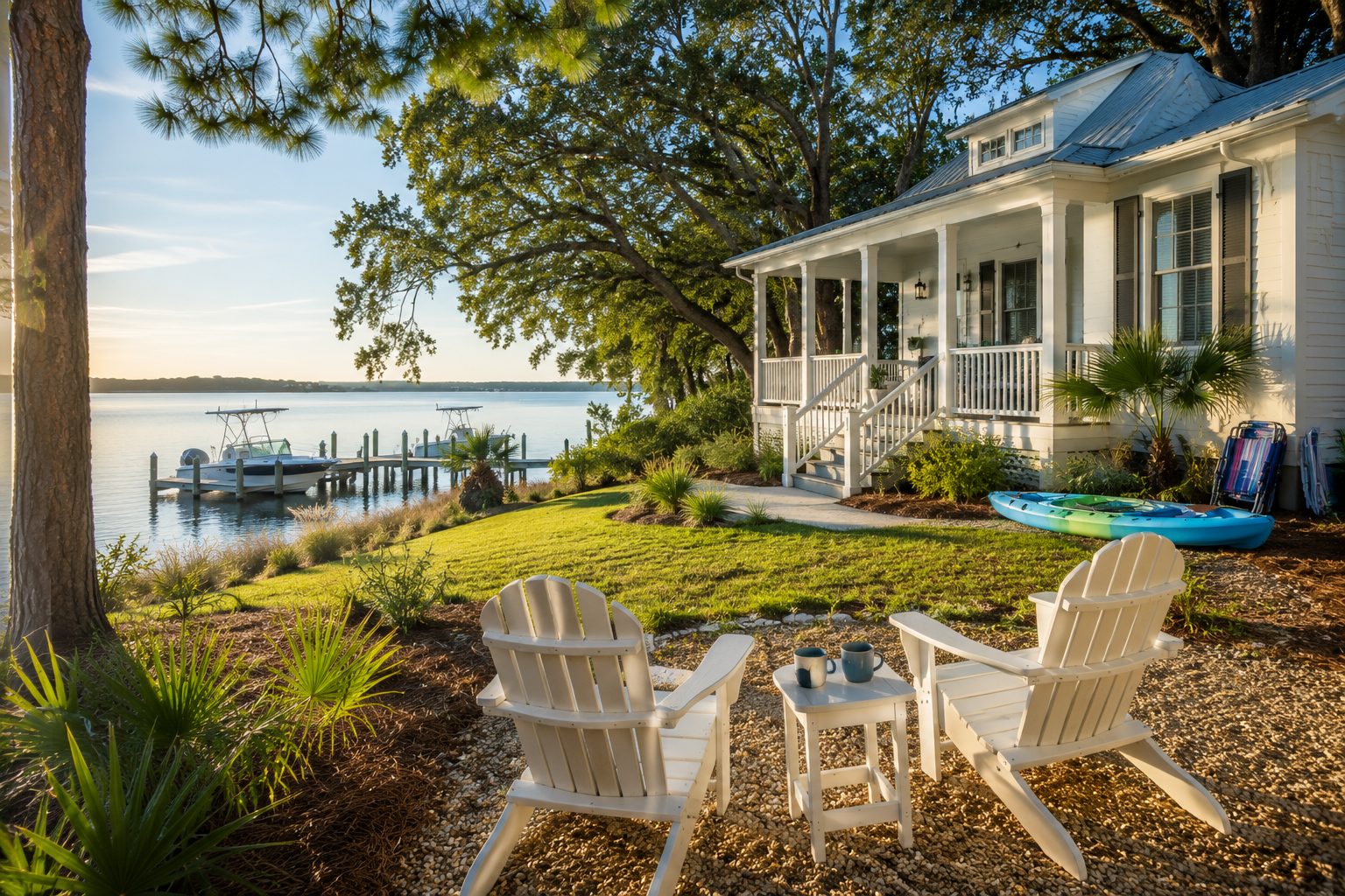 Northwest Florida coastal vacation home overlooking calm bay used as a personal family retreat